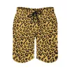 Herr shorts brädklassisk leopard vintage badstammar faux päls djurtryck snabbt torkande sportkläder trendig plus size strand