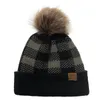 Boże Narodzenie ciepły wełniany kapelusz Xmas Hojny kratę zaciskanie kolorów CC standardowe odłączane wełniane kulki zaciskające dzianinowe czapki