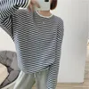 Damenpullover 2023 Herbst Casual Gestreifte Pullover Frauen Gestrickte Baumwolle Sweatshirts Weibliche Lange Ärmel Lose Tops T-shirt Jumper S13