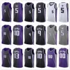 100% costurado 2023-24 Jerseys de basquete De'Aaron 5 Fox Retro Mike 10 Bibby Jason 55 Williams Chris 4 Webber Homens Shorts Calças Todos Bordados