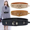 Belts Lychee Needle Buckle Waist Belt Fashion Vintage Wide Cinch Cowhide PU Leather Corset Windbreaker