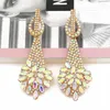 Dangle Earrings Arrivals Boho Crystal For Women Plant Pendant Colorful Statement Large Rhinestone Earings Party Jewelry