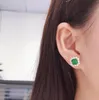 Boucles d'oreilles en or blanc massif 18K 2CT/pièce, diamant émeraude vert, bijoux pour femmes, cadeau de fête pour dames