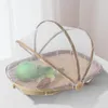 Dinnerware Sets Bamboo Storage Basket Dry Anti-flies Creative Ware Home Woven Tray Holder Collapsible Picnic