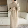 Women's Sweaters Autumn Winter Thicke Sweater Dress Women Semi-Turtleneck Knitted Bottoming Shirt Fashion Long Loose KniDress Outer Wear