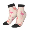 Мужские носки с милой иллюстрацией фламинго, короткие уникальные повседневные дышащие носки до щиколотки для взрослых
