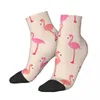 Men's Socks Cute Flamingo Illustration Short Unique Casual Breatheable Adult Ankle