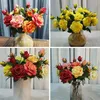 Dekorative Blumen, 2 Köpfe, Rosen, künstlicher Blumenstrauß, Heimdekoration, Braut, Hochzeit, mit Blumen, Brautraumdekoration, Eternelle Cristmas