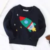 Pullover Christmas Kids Baby Boys Girls Long Sleeve Cartoon Rocket Pullover Sweaters Casual Autumn Baby Boy Girl Knit Children's Sweaters 230922