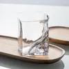 Wine Glasses JINYOUJIA Japan Irokoubou Style Handmade Hammered Irregular Square Glass Water Cup Whiskey TeaCup