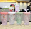 The latest 15.2OZ fruit straw cold drink cup portable flip double layer plastic cup coffee cup with many styles to choose from, supporting customization of any logo