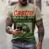 2023 Gorące transgraniczne N Lato 3D drukowanie okrągłego szkiełku z krótkim rękawem, osobowość Retro-Vintage Motorcycle Hip-Hop T-shirt 124