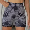 Actieve shorts Tie Dye Yoga Lady High Taille Workout Fitness Lift Bukfitness Women Gym Running Short Pants Sportswear