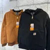 Vinterdukrock män kvinnor dragkedja jackor designer jacka carhart vintage hoodie slitage resistent arbetskläder mäns casual vindbrytare