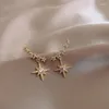 Stud Earrings 2023 Contracted Delicate Crystal Star Temperament Drop Women Korean Classic Style Small Fashion