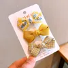 Accessoires pour cheveux, 3 pièces/ensemble nœuds, épingles en tissu, Clips pour enfants filles, Kawaii, motif Floral, couleur unie, épingles à cheveux pour bébé, Bang Side Kid