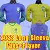 Long sleeve PELE 2023 2024 soccer jerseys PAQUETA COUTINHO bRAZILS football shirt FIRMINO brasil VINI JR ANTONY SILVA DANI ALVES fans player version home away