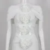 Frauen Zweiteilige Hosen 2023 Schwarz Kreuz Strap 3D Blume Set Sommer Sexy Mode Casual Tank Top Großhandel