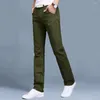 Costumes pour hommes Pantalons pour hommes Poches en coton Pantalon droit long Élastique Mode Jeans Vintage