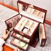 Jewelry Pouches Solid Wood Box Storage Velvet Drawer Boxes Organizer Ring Necklace Bracelet Earrings Display Stand Accessories
