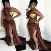 ASO EBI EBI Brown Mermaid Prom Dress Dress Lace Setin Evening Party Formal Festal Segunda recepção Vestidos de noivado de aniversário Vestidos Robe de Soiree ZJ236 407