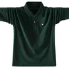 Herenpolo's Heren 100% katoen Herfst Poloshirt met lange mouwen en borduursel Casual Merkpolo's Homme Mode Kleding Revers Top S-5XL 230901