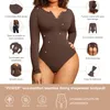 Midje mage shaper hexin kvinnor colombianas faja shapewear bodysuit yttre långärmad thong full täckning platta buk rumpa lyft kroppsform 230901