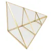 Bolsas de jóias Triângulo Mostrar Rack de armazenamento Triplo-camada Brinco Placa Decoração de mesa Prateleira de latão