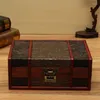 Torebki biżuterii 2x duże dekoracyjne blokady bibelotu ręcznie robione vintage drewniane pudełko na prezent