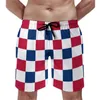 Men's Shorts USA Flag Flag Drukuj Summer American Stars Stripes Sports Fitness Beach Short Pants Szybkie suche zabawne pnie pływackie plus size