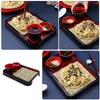 Dinnerware Sets 2 Cold Noodle Plate Rectangular Dish Restaurant Bandejas Para Comida Udon Wooden Serving Tray Japanese Style