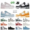 Designer Trainers Low Casual Shoes Monograms Denim Pink Blue Virgil Embossed Abloh White Black Luxury Calfskin Leather Platform Skate Sneakers