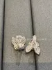 Vintage urok kolczyki stadninowe projektant marki miedzi Pełny kryształowy motyl urok klipsek z pudełkiem imprezowy prezent dla kobiet biżuteria