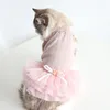 Vestuário para cães Gypsophila Lace vestido de casamento roupas para animais de estimação camisa de verão gato filhote de cachorro roupas florais para cães teddy