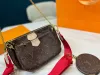 Designer Bag Kvinnor Pocket Metis Fashion Högkvalitativ handväska Crossbody Löstagbar axelband Handväska Plånbok tre i en läderplånbok Enkel axelväska