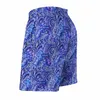 Pantaloncini da uomo Vibrant Blue Paisley Gym Summer Retro Print Surf Beach Comodo costume da bagno alla moda taglie forti