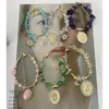 Bracelets de charme 5 pièces/lot bijoux catholiques religieux bracelet à breloques plaqué or avec pierres précieuses irrégulières perles d'eau douce perles à la main