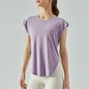 Camicie attive da donna con logo T-shirt sportiva leggera estiva Girocollo ampio Corsa Fitness Yoga Top Palestra ad asciugatura rapida Manica corta