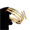 Uma pulseira clássica de designer de ouro 18k de 4 mm de espessura com 10 diamantes pulseiras de chave de fenda para homens e mulheres joias de noivado tamanho 16-19 cm