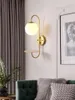 Wandleuchte Nordic Regal Glaskugel Lampen Moderne Schlafzimmer Nacht Wohnzimmer Flur Studie Dekor Luxus Wandlampen Lichter Beleuchtung