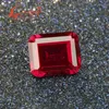 Loose Gemstones 5# Red Color Ruby Rectangle Shape Emerald Cut Artificial Sapphire Corundum Gem Stone For Jewelry Making