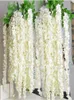 Fleurs décoratives 70 "(180 cm) super longue fleur de soie artificielle hortensia guirlande de glycine pour jardin maison fournitures de décoration de mariage 6