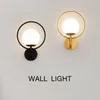 Wall Lamp Glass LED Modern Sconce Lights Fixture E27 Bedside Industrial Decor Dining Room Bedroom Simple Lighting