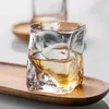 Wine Glasses JINYOUJIA Japan Irokoubou Style Handmade Hammered Irregular Square Glass Water Cup Whiskey TeaCup