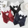 Hundkläder husdjurskläder bröllop formell t shirt valp katt bowtie smoking gentleman kostym