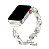 Pusty metalowy pasek łańcuchowy z magnetyczną klamrą do Apple Watch opaska 49 mm 44 mm 42 mm 41 mm 40 mm 38 mm Bransoletka dla kobiet iwatch 8 Ultra 7 5 3 Akcesoria serii