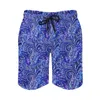 Pantaloncini da uomo Vibrant Blue Paisley Gym Summer Retro Print Surf Beach Comodo costume da bagno alla moda taglie forti