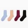 Kvinnors strumpor Summer Women's Kawaii Candy Color Solid Short Soft Bamboo Fiber Thin Crew Sock för storlek EU 35-39