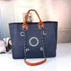 Tote bag women designer bag handbag beach bag Canvas women Shopping bag with 2 pieces purse pearl embroidery chain handbags