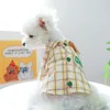 犬のアパレルイエローグリーン格子縞のシャツ服子犬カワイイファッションレトロスモールドッグ服猫夏の薄パーティーペットアイテム卸売